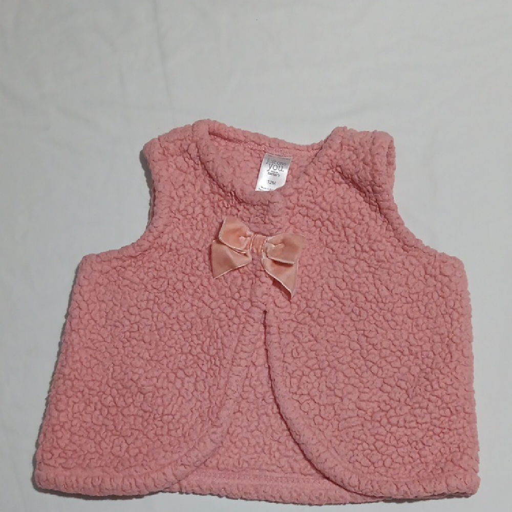 Carter's Pink Fleece Vest with Satin Bow